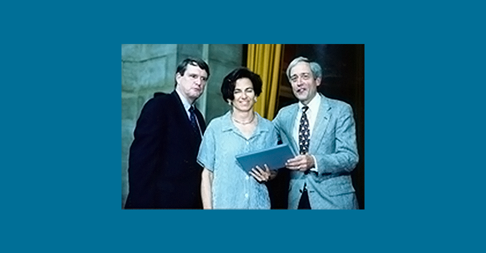 Leonard Downie, Jr., Liz Spayd and George Rupp