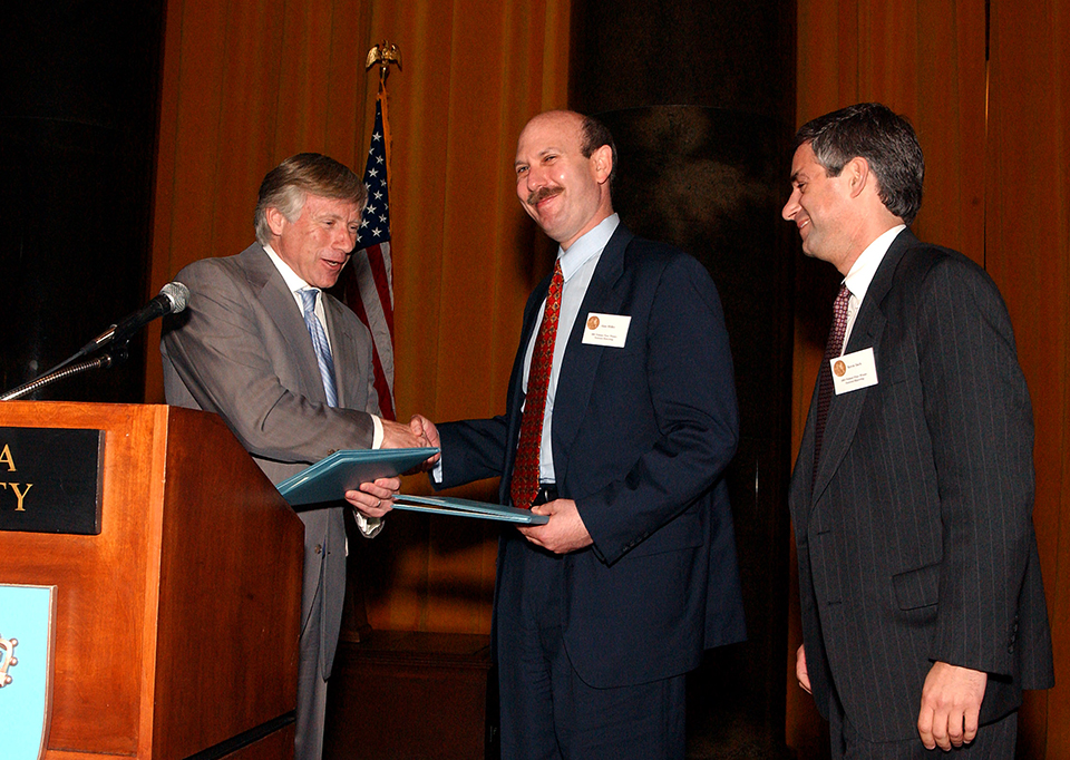Lee Bollinger, Alan Miller and Kevin Sack