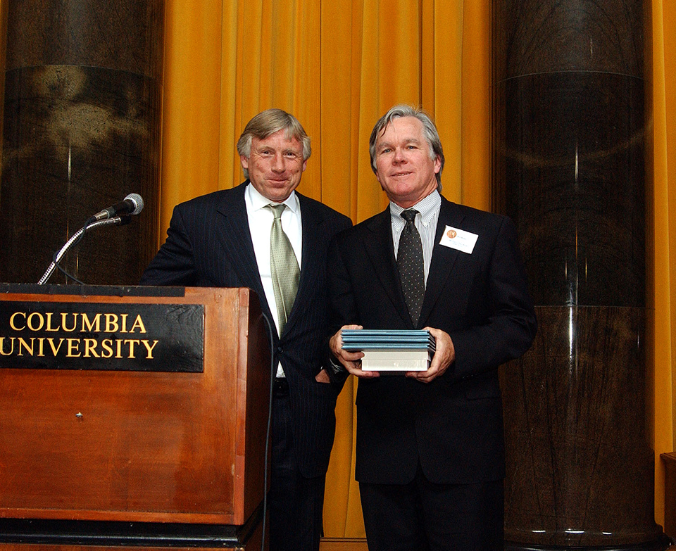 Lee Bollinger and Bill Keller