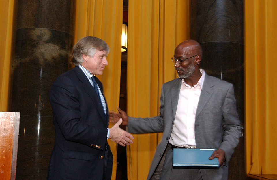 Lee Bollinger and Thelonious Monk Jr.