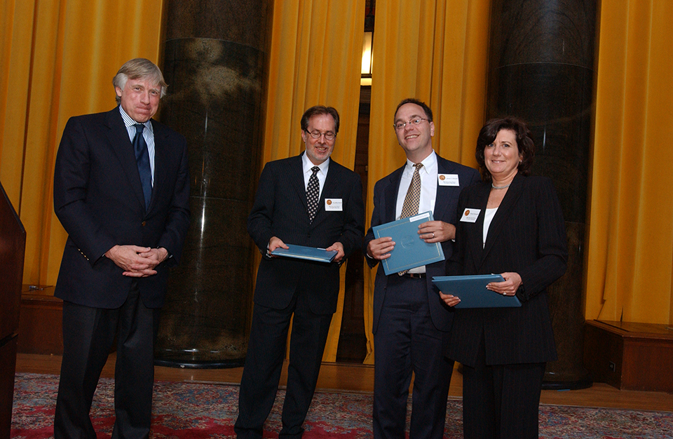 Lee Bollinger, Jeffrey Smith, James Grimaldi and Susan Schmidt