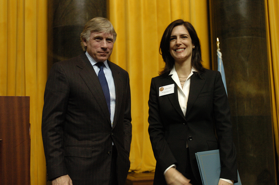Lee Bollinger and Andrea Elliott
