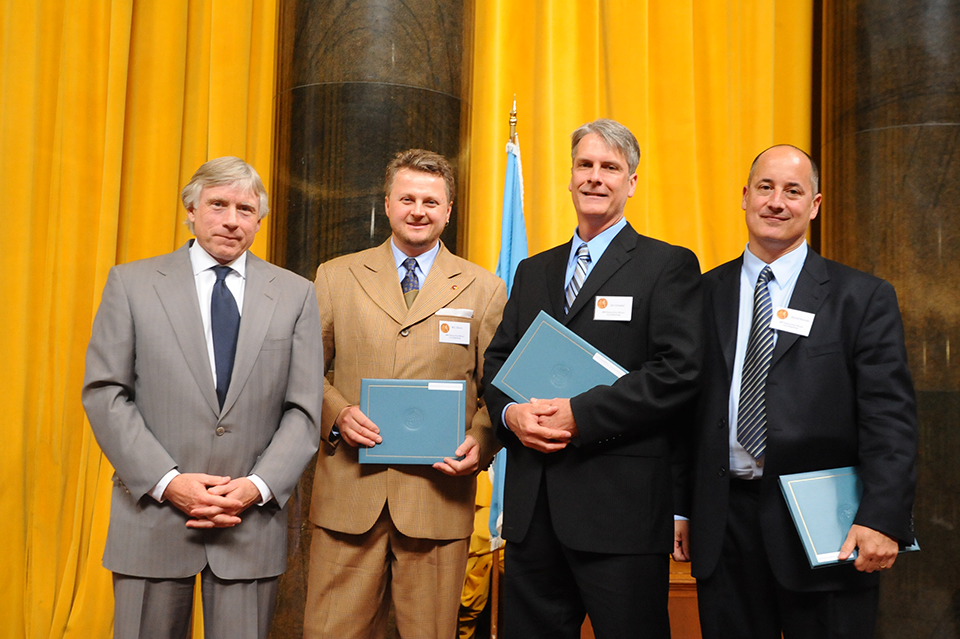Lee Bollinger, M.L. Elrick, Jim Schaefer and David Zeman