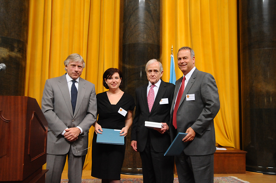 Lee Bollinger, Alexandra Berzon, Michael Kelley and Brian Greenspun