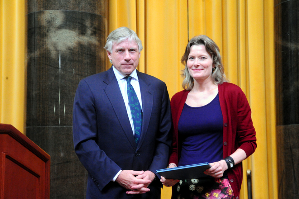 Lee Bollinger and Jennifer Egan