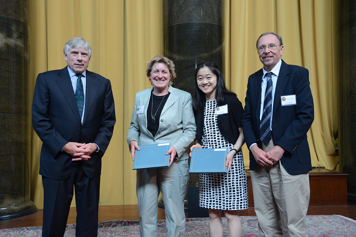 Lee Bollinger, Elizabeth McGown, Lisa Song and David Hasemyer