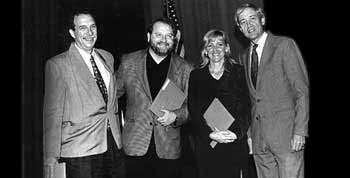 Lucian Perkins, Michael Williamson,Carol Guzy and George Rupp