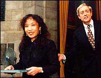 Michiko Kakutani and George Rupp