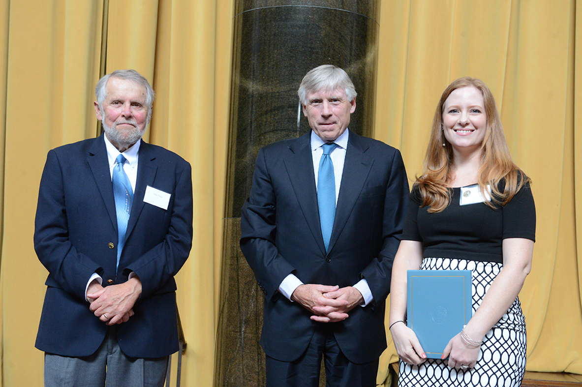Mike Pride, Lee Bollinger and Lisa Falkenberg