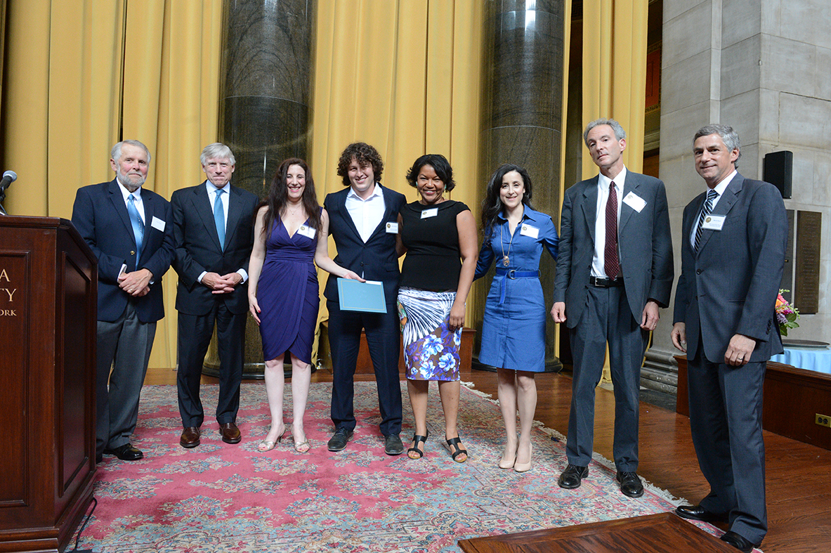 Mike Pride, Lee Bollinger and The New York Times staff