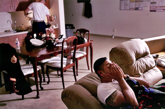 For three days straight, Marines stood watch over the body of 2nd Lt. Jame Cathey, taking periodic breaks in a room within the mortuary, where Staff Sgt. David Rubio rubbed his eyes after a nap. Rubio was sent to represent the Marines from the University of Colorado, where he first met Cathey. "I've never stood that kind of duty," Rubio said. "When you're in college, you're so detached from what's happening in Iraq... The more we talk about it the harder it seems to get."