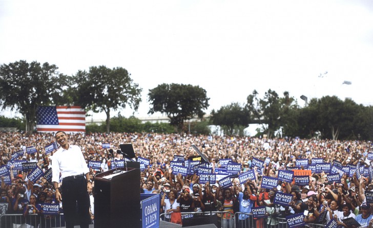 Not all is serious or momentous at an Obama Rally in Jacksonville, Fla.