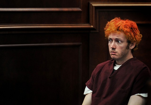 James E. Holmes appears in Arapahoe County District Court on Monday, July 23, 2012, in Centennial, Colo. (RJ Sangosti - July 24, 2012)