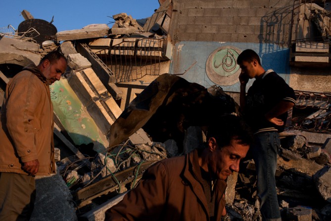 The home believed to belong to a Hamas official was demolished in an attack. (November 26, 2012)