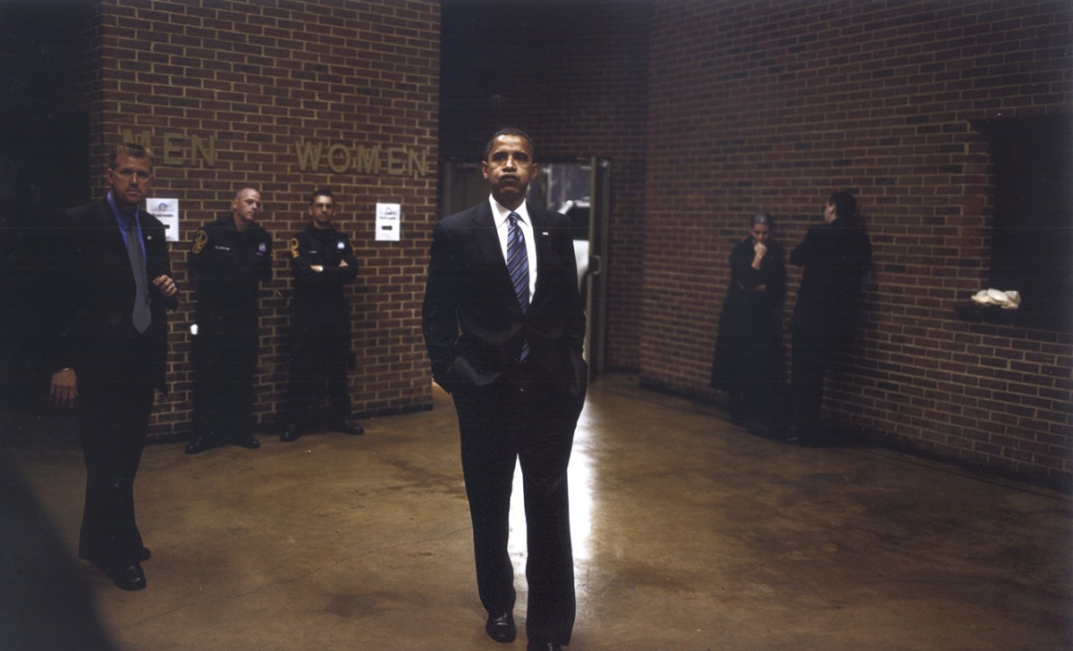 Mr. Obama waited backstage before a rally at the Richmond Coliseum in Richmond, Va.