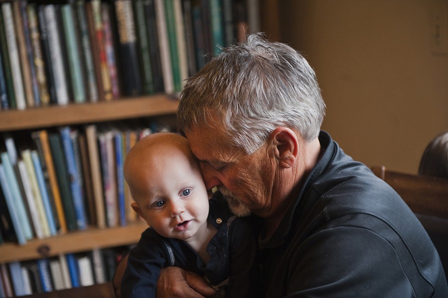 Don Hatfield shares a tender moment with his grandson Alex, 9 months. Hatfield insisted he could provide the appropriate care for his three grandchildren. (March 17, 2012)