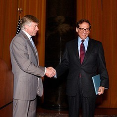 Lee Bollinger and Robert Caro